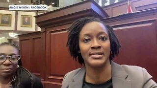 RAW: Rep. Angie Nixon participates in sit-in