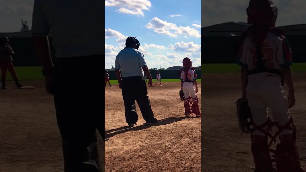 Runner knows the rules [Pitcher left the circle]