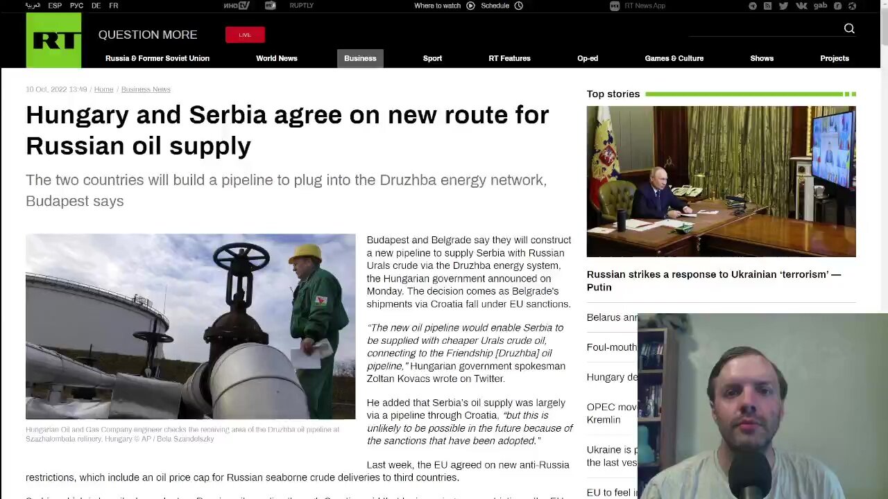 Hungary and Serbia agree on new route for Russian oil supply