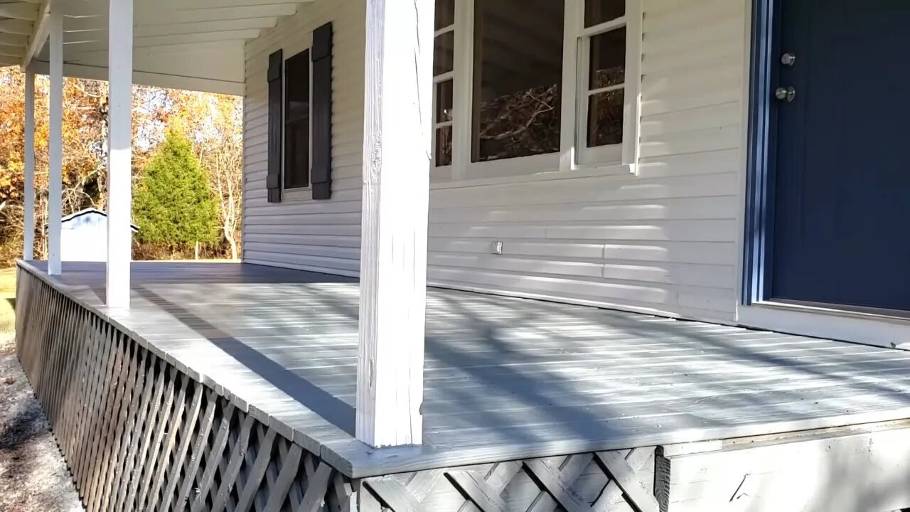 Kentucky Farmhouse Rehab Front Porch Repairing & painting the deck