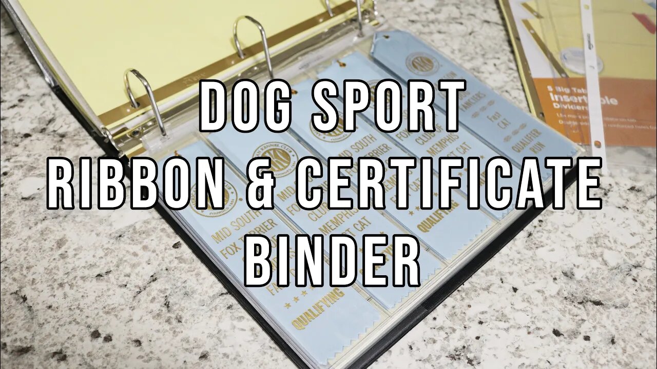 Dog Sport Title Ribbon and Certificate Binder - Storage and Organization