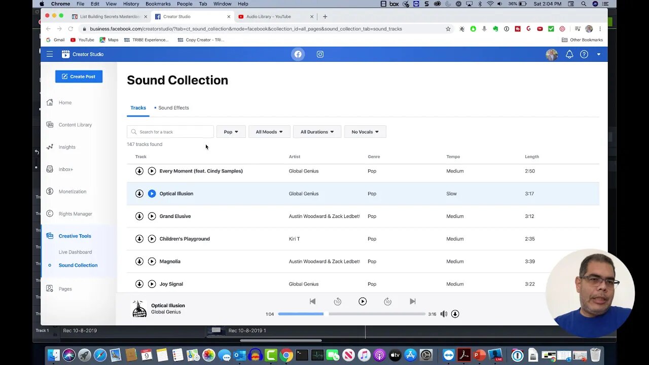 Royalty Free Music from Facebook and Youtube for your videos