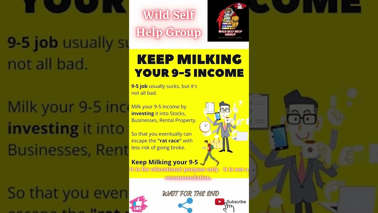 🔥Keep milking your 9-5 income🔥#shorts🔥#wildselfhelpgroup🔥22 June 2022🔥