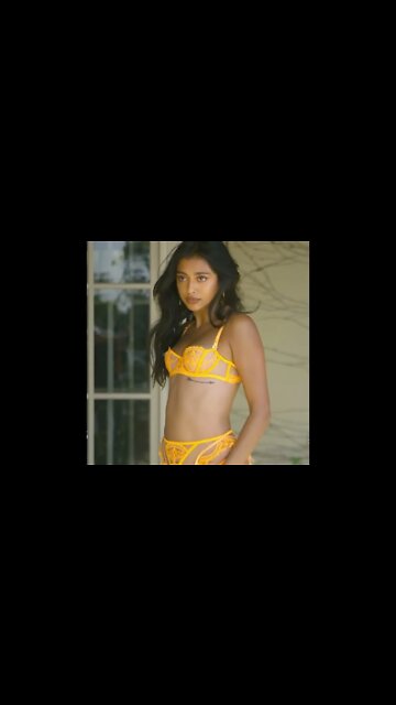 "Mira Patel" yellow #lingerie #photoshoot for honeybirdette