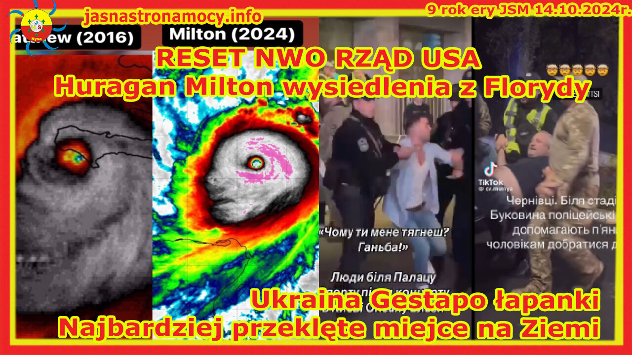 RESET NWO RZĄD USA Huragan Milton wysiedlenia z Florydy Ukraina Gestapo łapanki