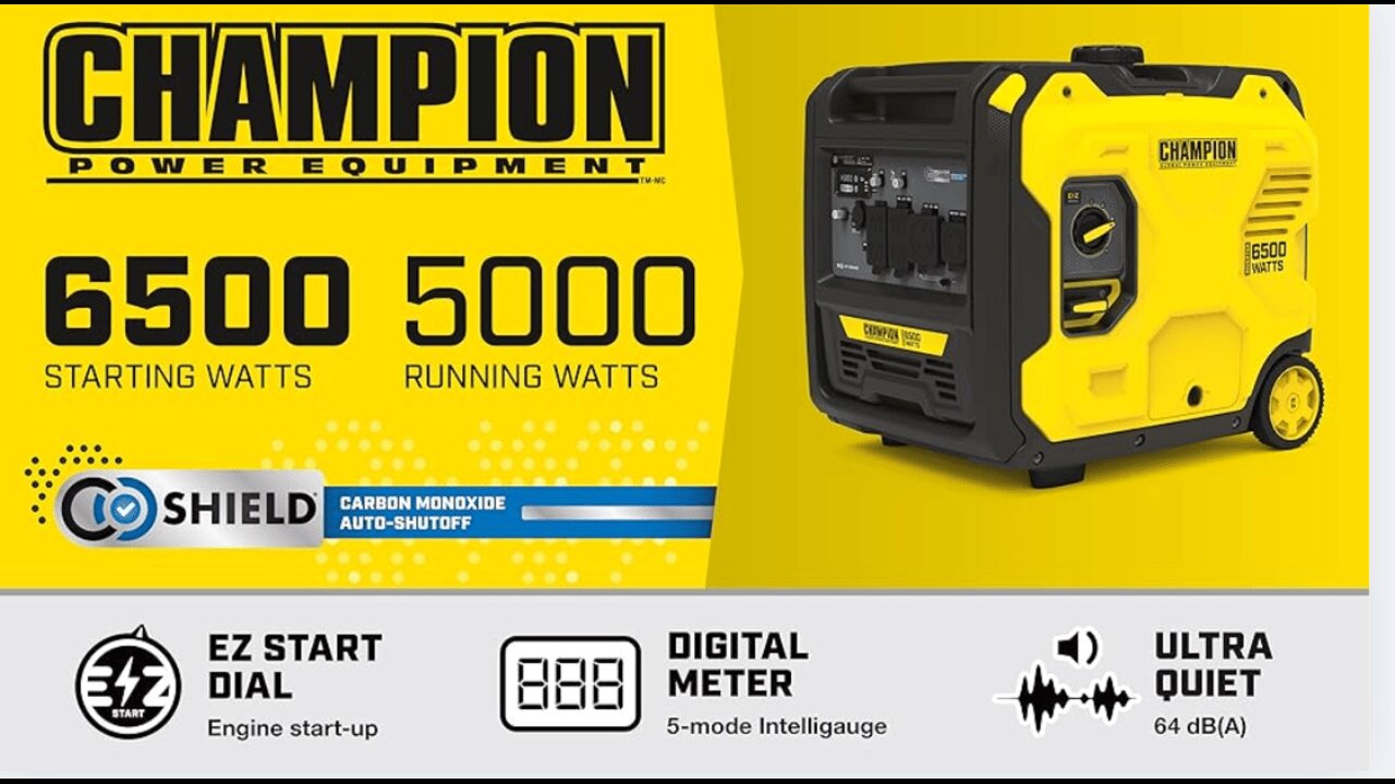 Champion Power Equipment 6500-Watt RV Ready Portable Inverter Generator