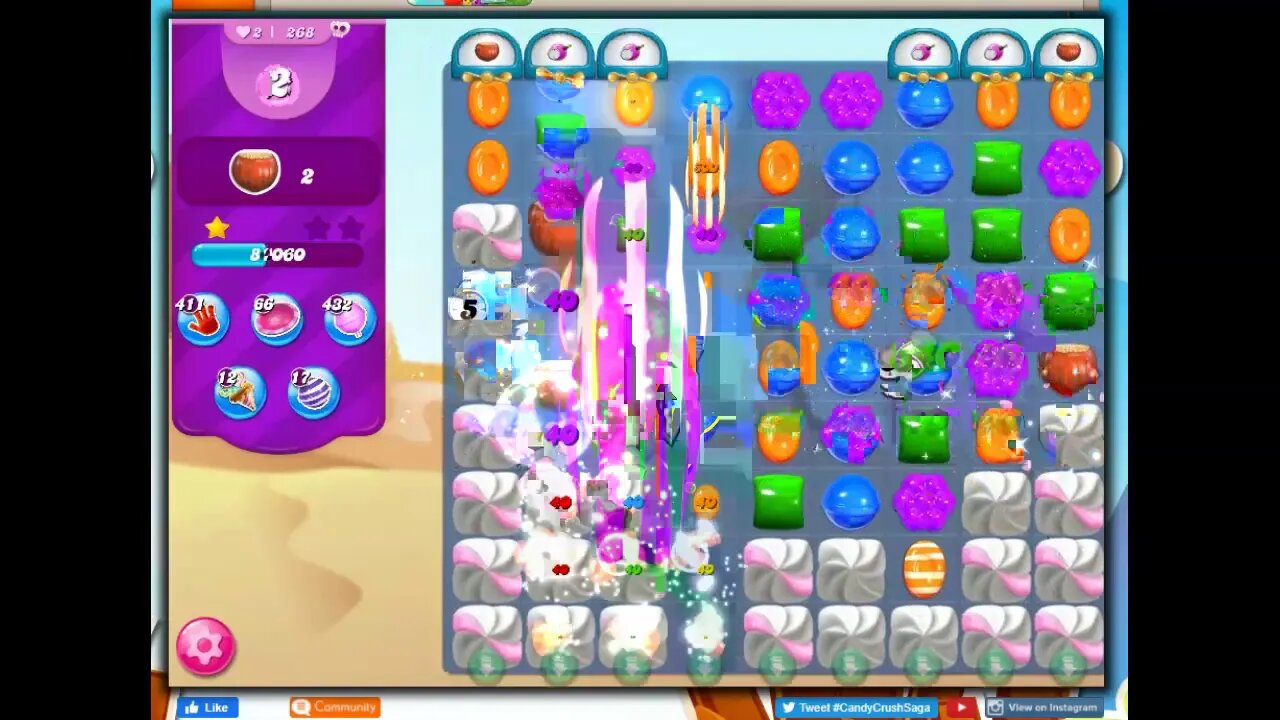 Candy Crush Level 268 Talkthrough, 19 Moves 0 Boosters
