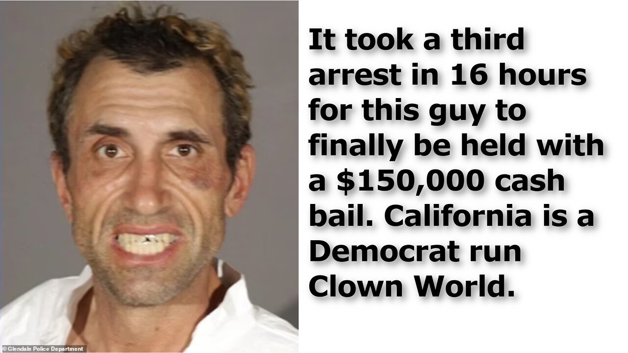 California Man Arrested 3 Times in 16 Hours is Poster Child for Democrat Zero Cash Bail Retardation