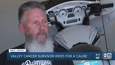 Cancer survivor rides cross country for charity