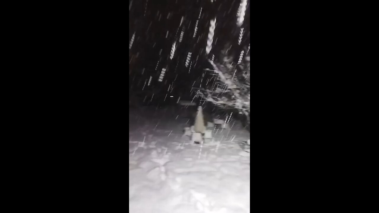 Night Snowfall in Our Hotel in Manali