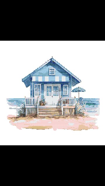 OCEAN BEACH HUT Cross Stitch Pattern by Welovit Cross Stitch | welovit.net | #welovit #crossstitch