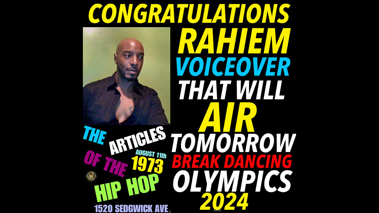 NIMH #801 Rahiem Commercial VoiceOver for the Olympics Breakdancing Category