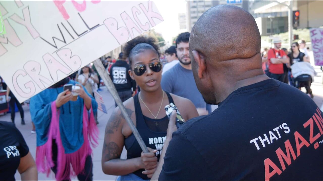 Jesse Lee Peterson Crashes Women's March L.A.! Man on the Street