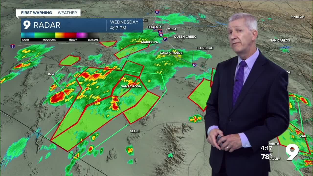 Rain in moving into the Tucson Area the evening of Wednesday, Sept. 21