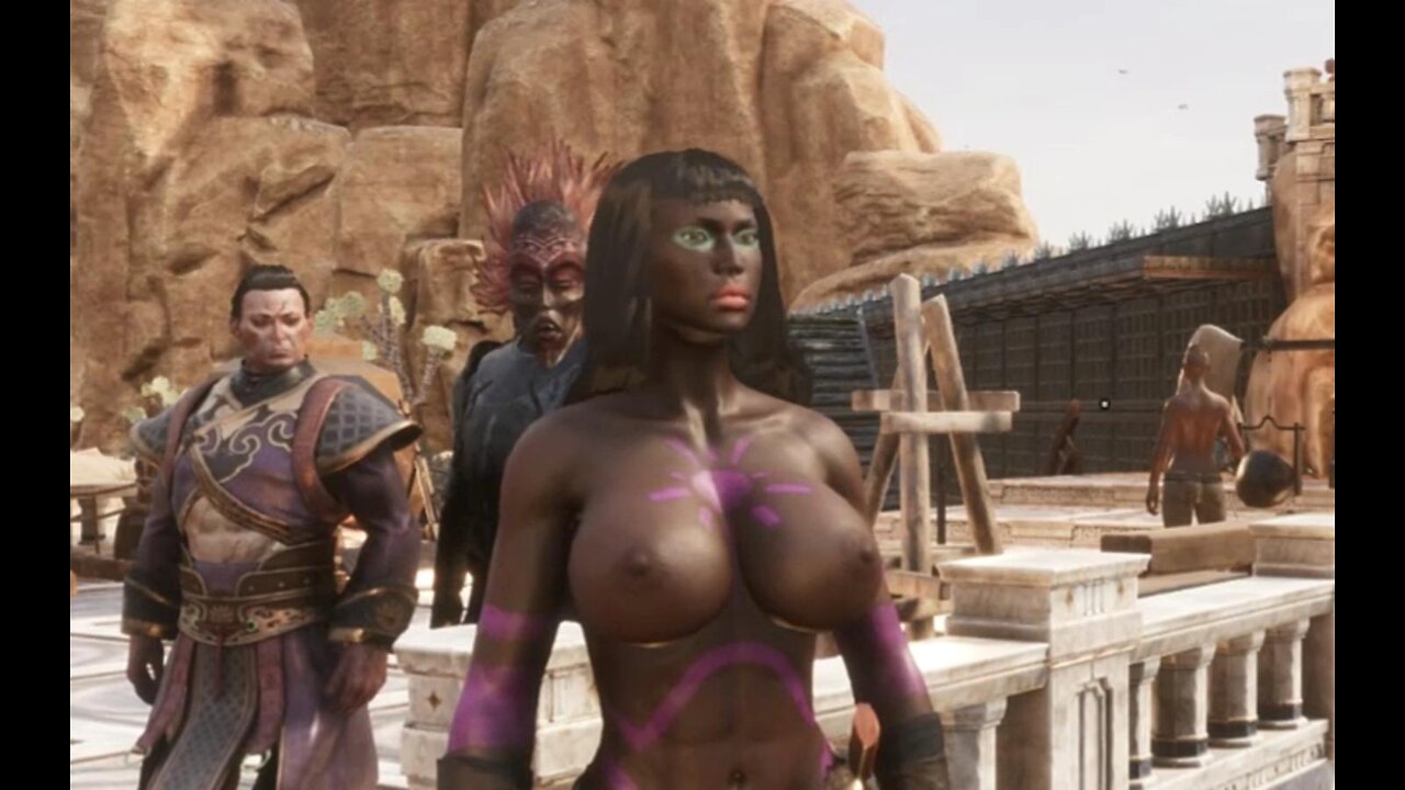 Conan Exiles, farming coal, weather skulls, Busty, boobs, breast expansion, huge tits