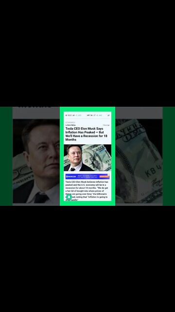 Tesla CEO Elon Musk Says Inflation Has Peaked #cryptomash @CryptoCasey @BitBoyCrypto @AltcoinDaily