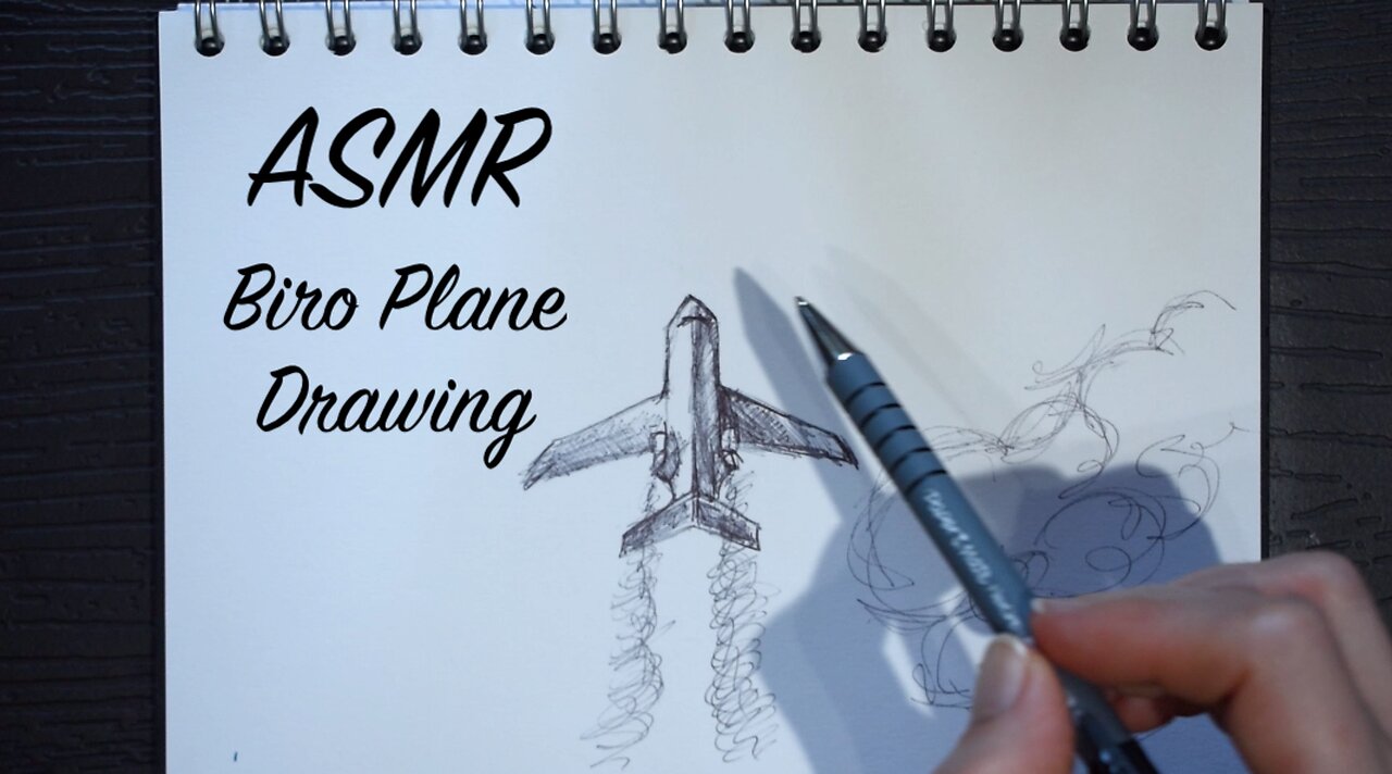 ASMR Quietly Sketching Next to You (No Talking) | Biro Drawing Plane