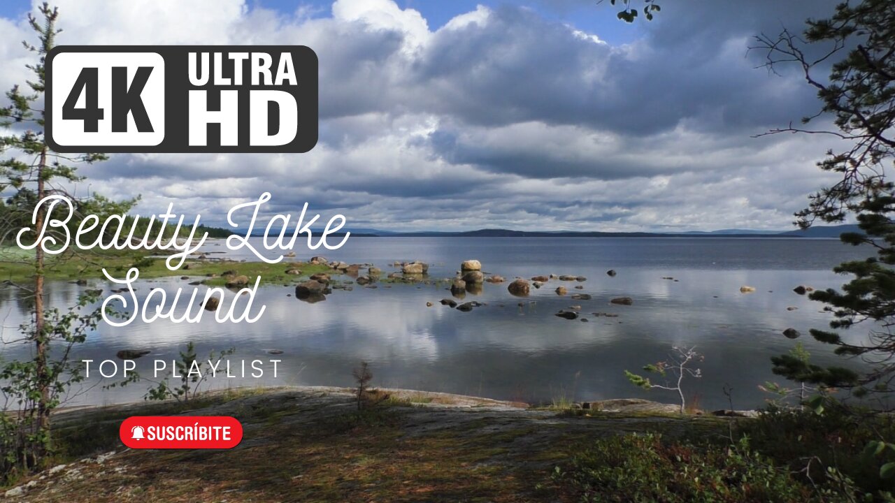 Lake Sounds for Sleeping Shaded by Cotton Clouds at Noon | Peaceful Sound Studio