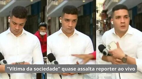 Ao vivo, em cena inacreditável, repórter da Record TV sofre tentativa de assalto