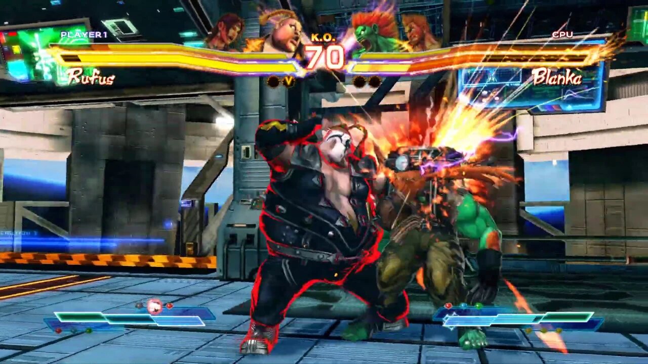 Street Fighter X Tekken: Rufus (Alternate Costume) & Julia vs Paul & Blanka - 1440p No Commentary