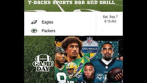 T-Backs Sports Bar and Grill Sports Schedule and Pizza special for Saturday Sept 07, 2024