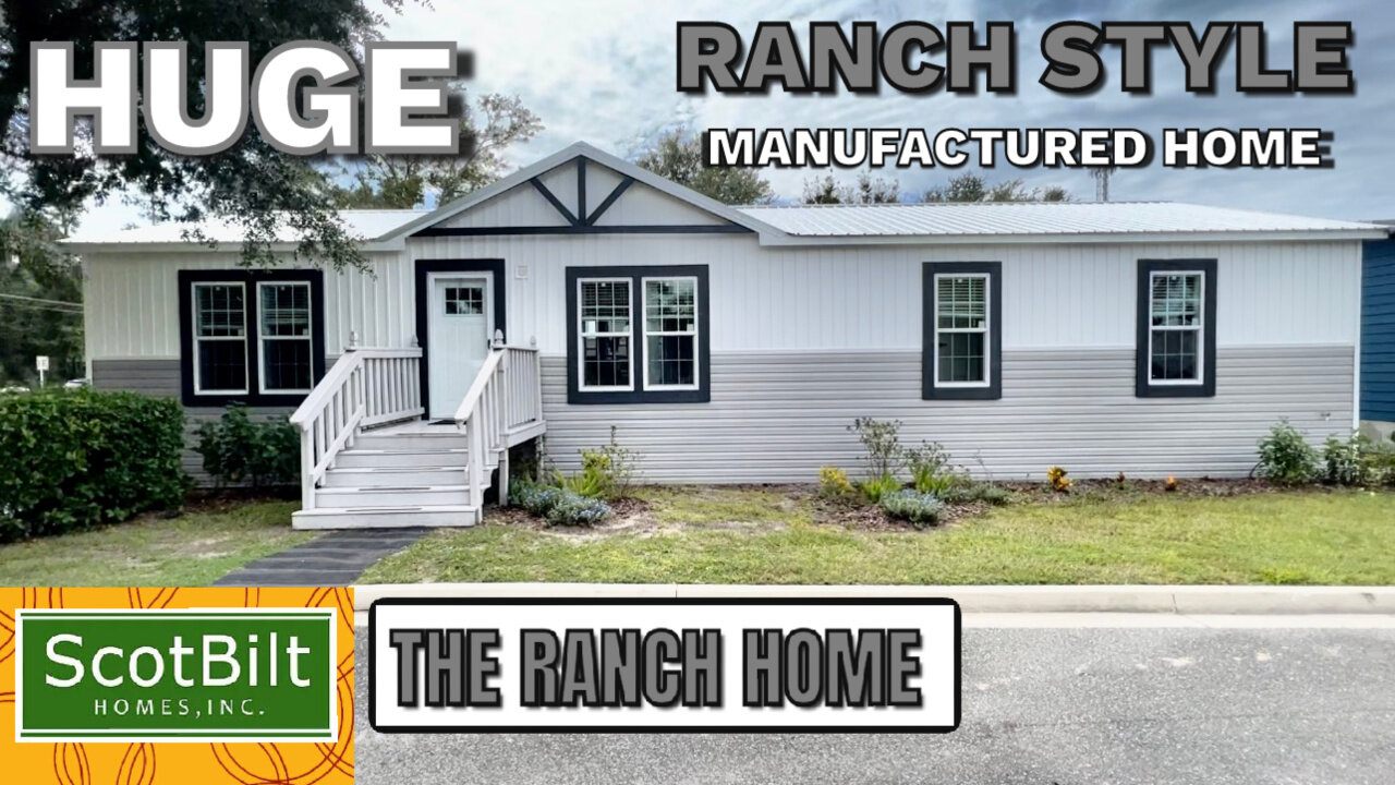 HUGE RANCH STYLE MANUFACTURED HOME | THE RANCH HOME | BY SCOTBILT HOMES INC FULL #prefabhouse | DMHC