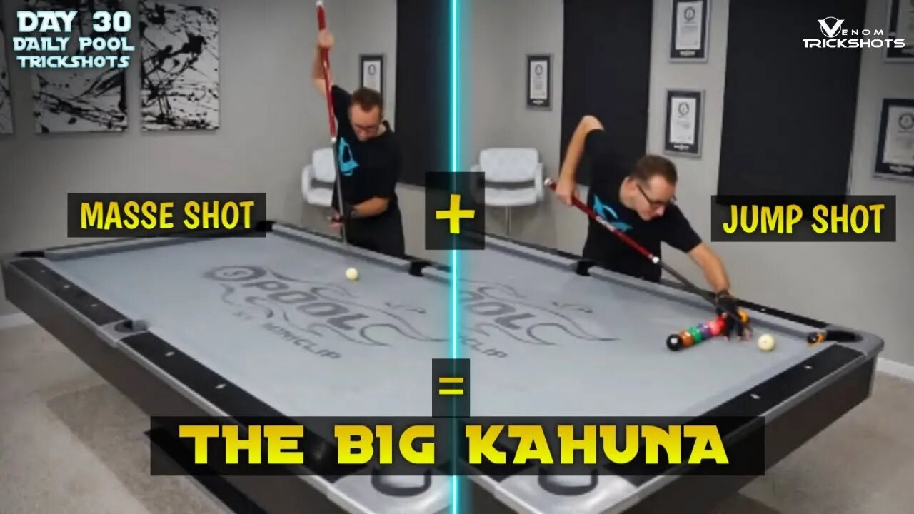 DAILY Pool Trick Shot - DAY 30 - Jump Rail Big Kahuna - Venom Trickshots