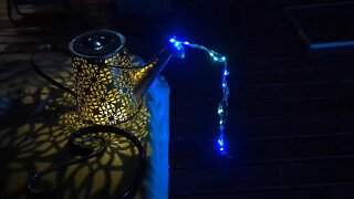 Unboxing:Solar Watering Can Lights, Multicolor String Lights Metal Waterproof Garden Hanging Lantern