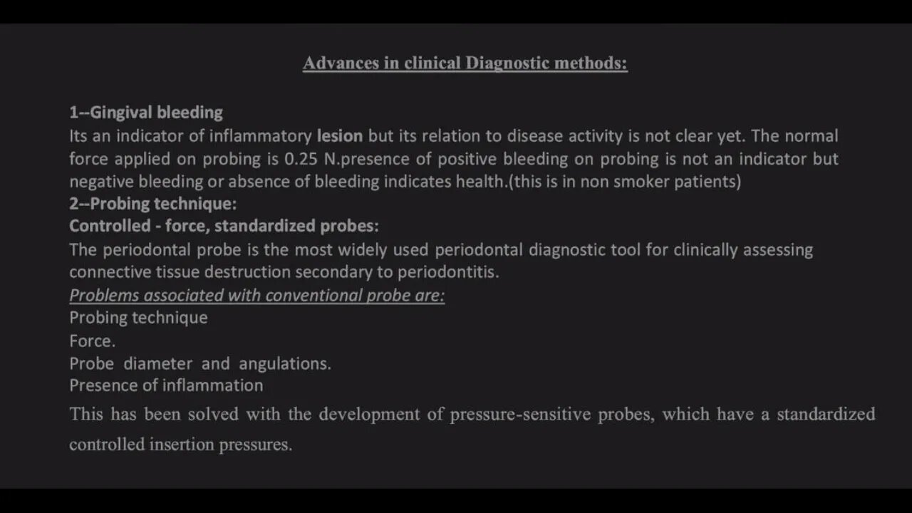 Periodontics L2 (Advances in Periodontal Diagnosis)