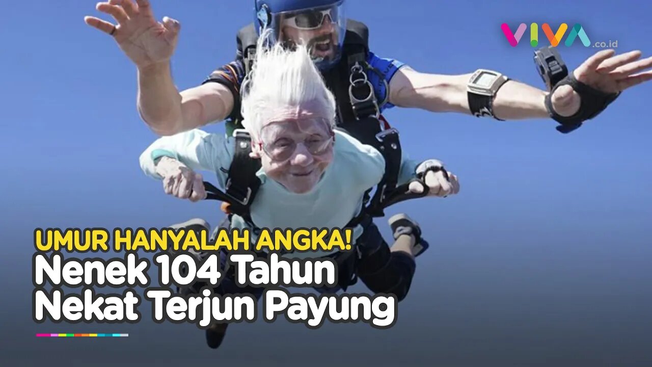 GOKIL! Nenek Ini Jadi Penerjun Payung Tertua di Dunia!