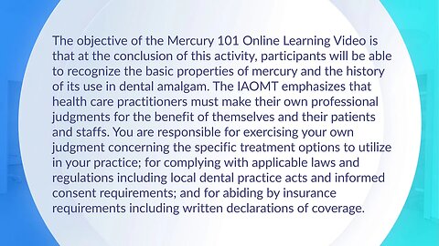 MERCURY 101 Welcome