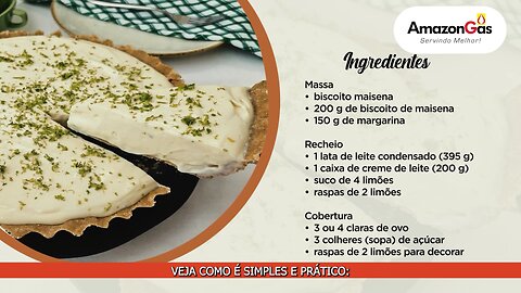 Receita AmazonGás - Torta de Limão