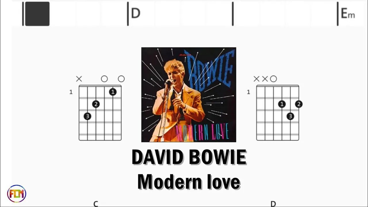 DAVID BOWIE Modern love - (Chords & Lyrics like a Karaoke) HD