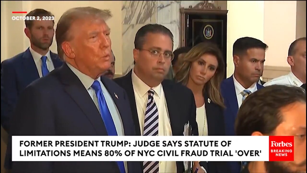 President Trump | "The Judge Conceded That the Statute of Limitations Is In Effect, Therefore 80% of the Case Is Over. The Attorney General of New York Is a Disgrace. Letitia James Is a Disgrace" - President Donald J. Trump (October 2nd 2023)