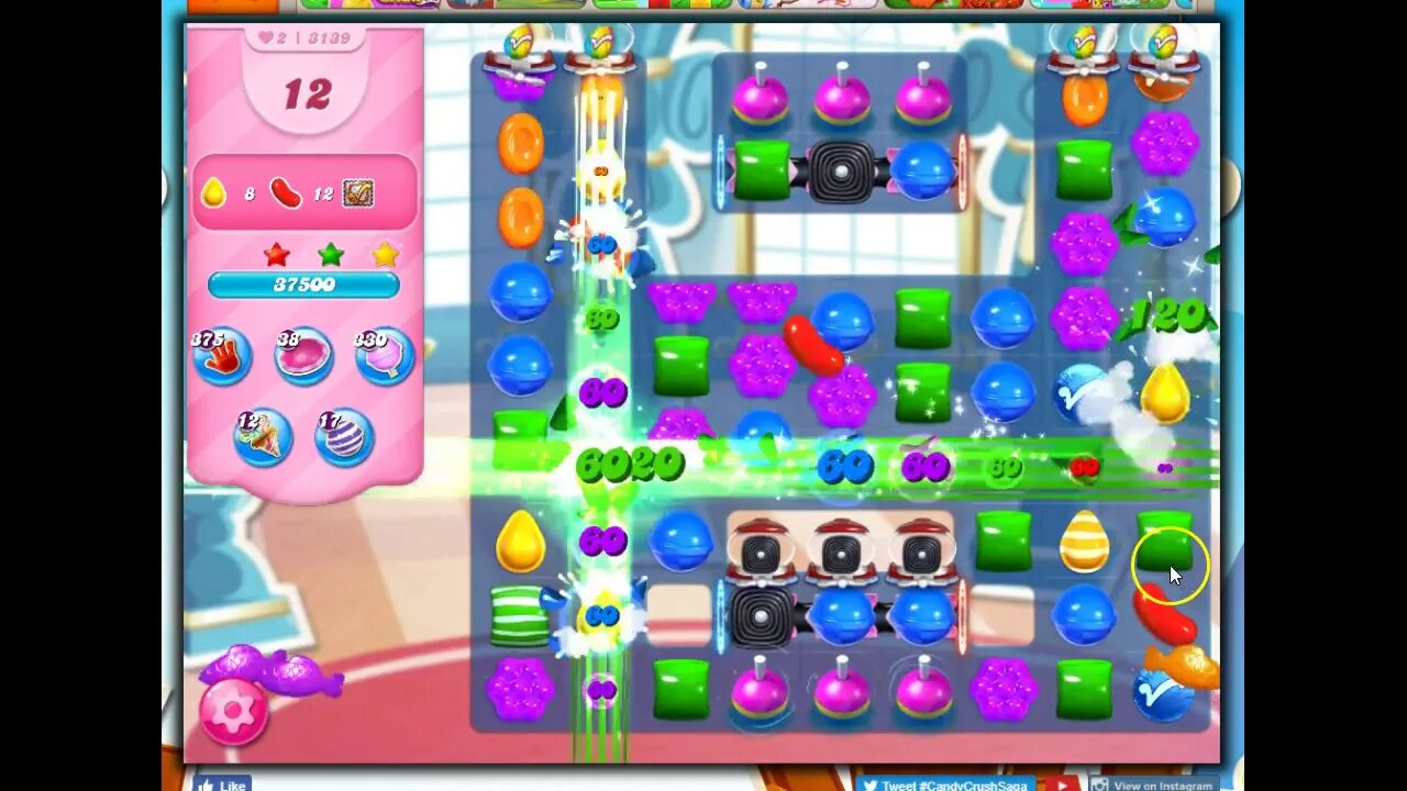 Candy Crush Level 3139 Talkthrough, 52 Moves 0 Boosters