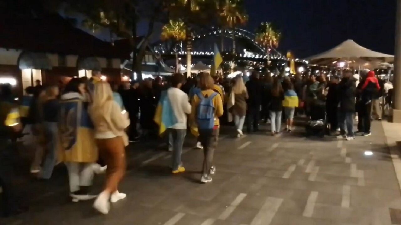 Pro-Ukraine demo at Circular Quay, Sydney