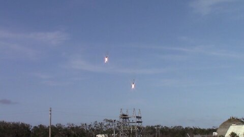 SpaceX Twin Booster Rocket Landing 6 Feb 2018