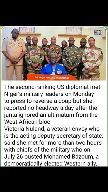 The second-ranking US diplomat met Niger’s military leaders on Monday to press ...