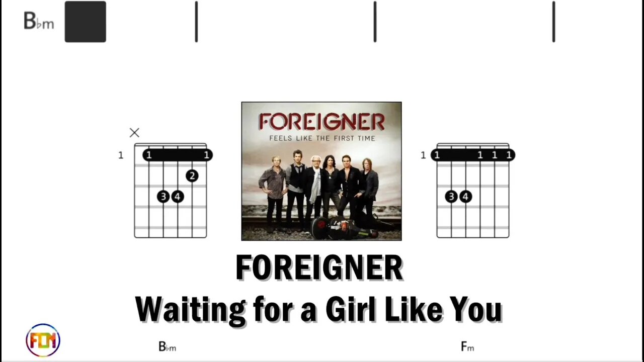 FOREIGNER Waiting for a Girl Like You - Guitar Chords & Lyrics HD