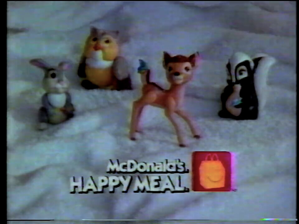 July 31, 1988 - 'Bambi' Happy Meal Toys at McDonald's