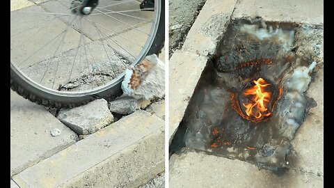 Incredible DIY road repair! the result exceeded all expectations! ⛏️