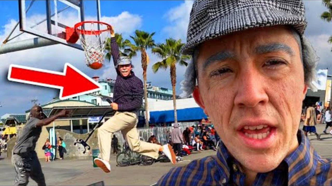 GRANDPA SLAM DUNKS ON TRASH TALKING HOOPERS! *ankles broken*