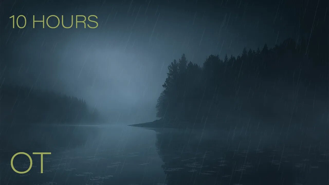 Moody Stormy Night on a Lake in the Woods | Soothing Rain & Thunder sounds | Relax | Study | Sleep