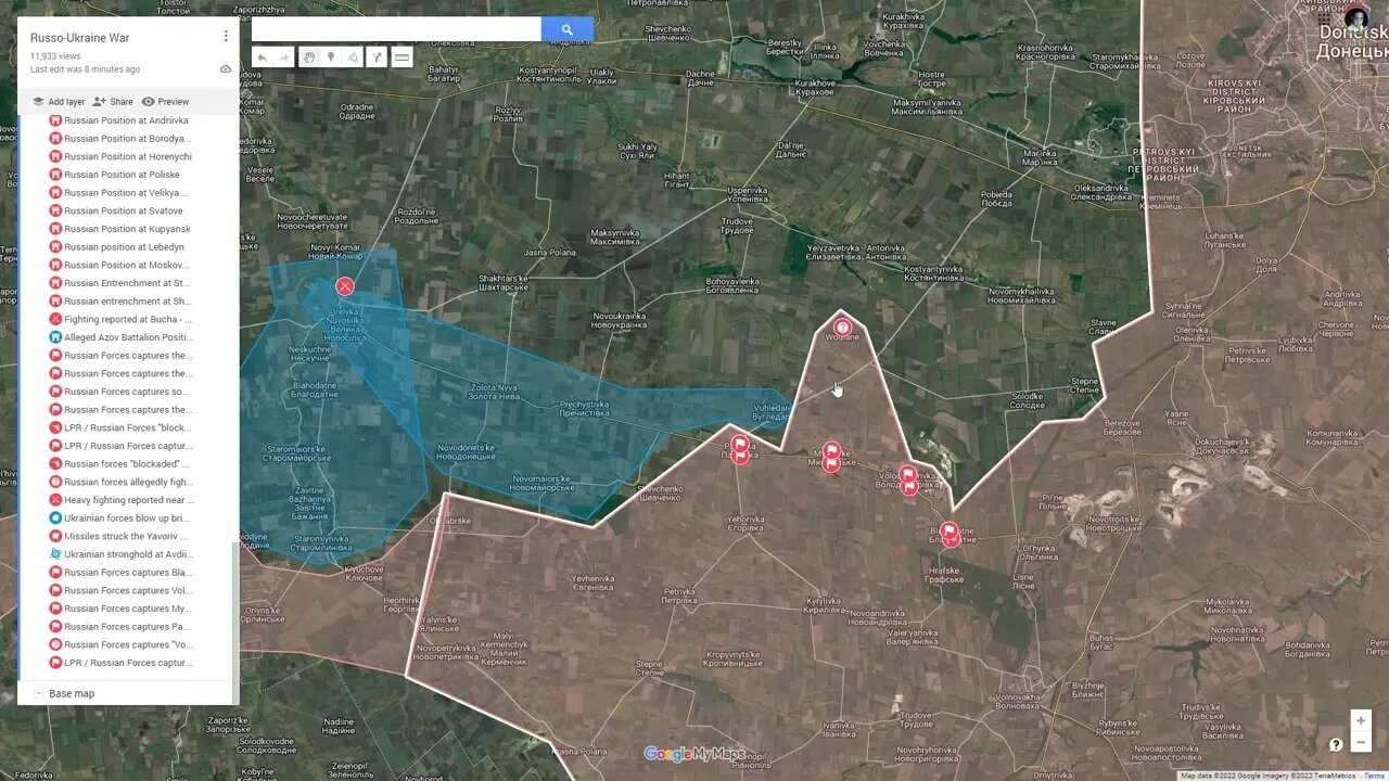 [ Ukraine SITREP ] Day 18 Summary - Russian breakthrough at Donetsk front; Popasna captured