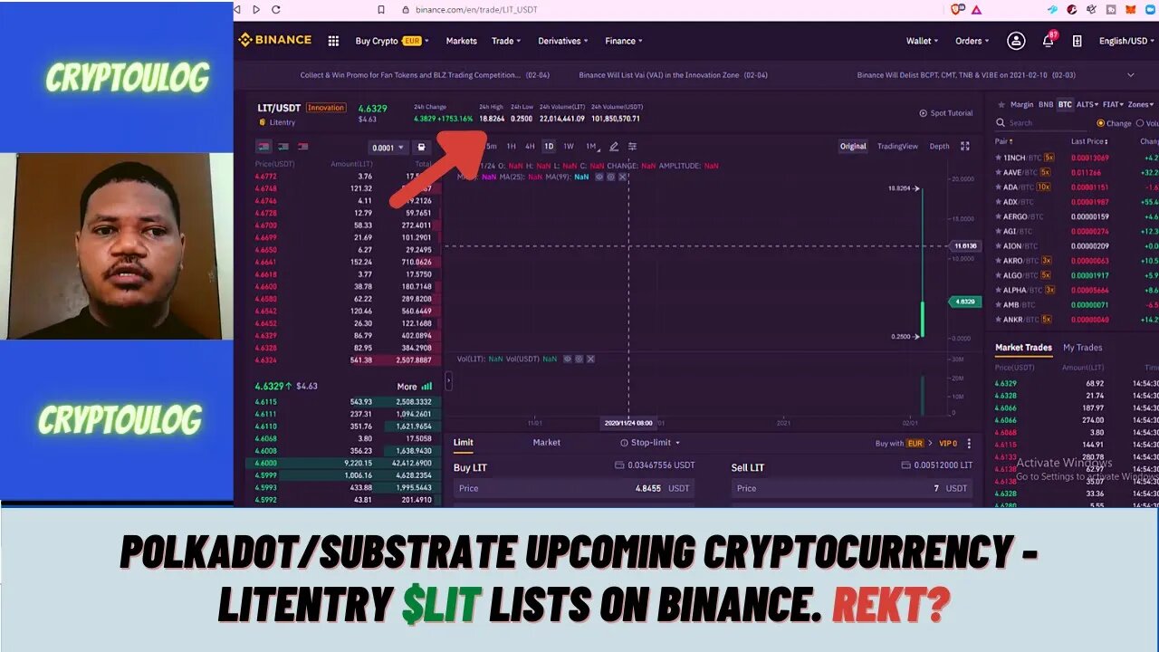 Polkadot/Substrate Upcoming Cryptocurrency - Litentry $LIT Lists On Binance. Rekt?