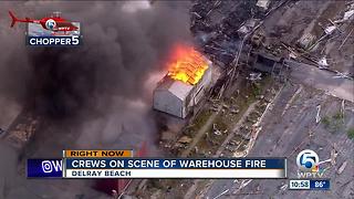 Fire engulfs nursery packing house in West Delray Beach