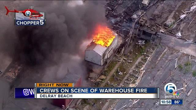 Fire engulfs nursery packing house in West Delray Beach