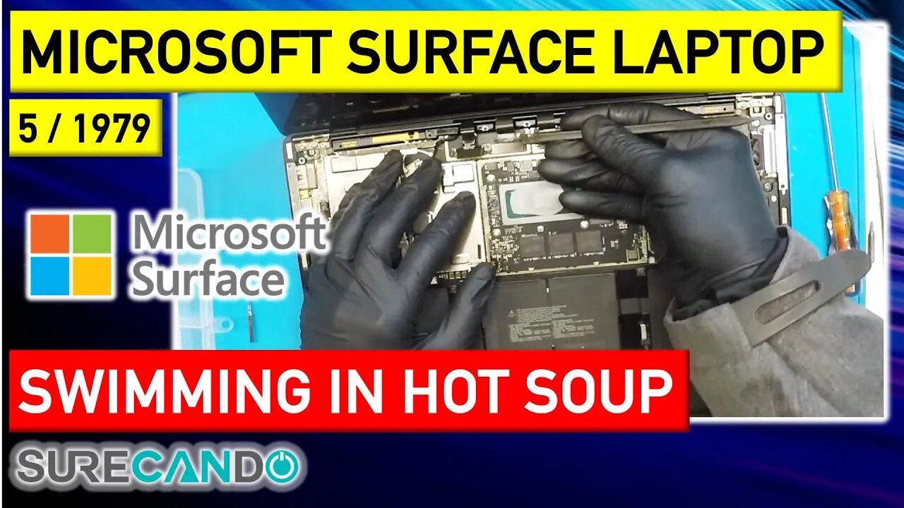 Rescue attempt on Microsoft Surface Laptop 5_ Spilled Soup & LCD Repair