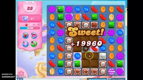 Candy Crush Level 1119 Audio Talkthrough, 1 Star 0 Boosters
