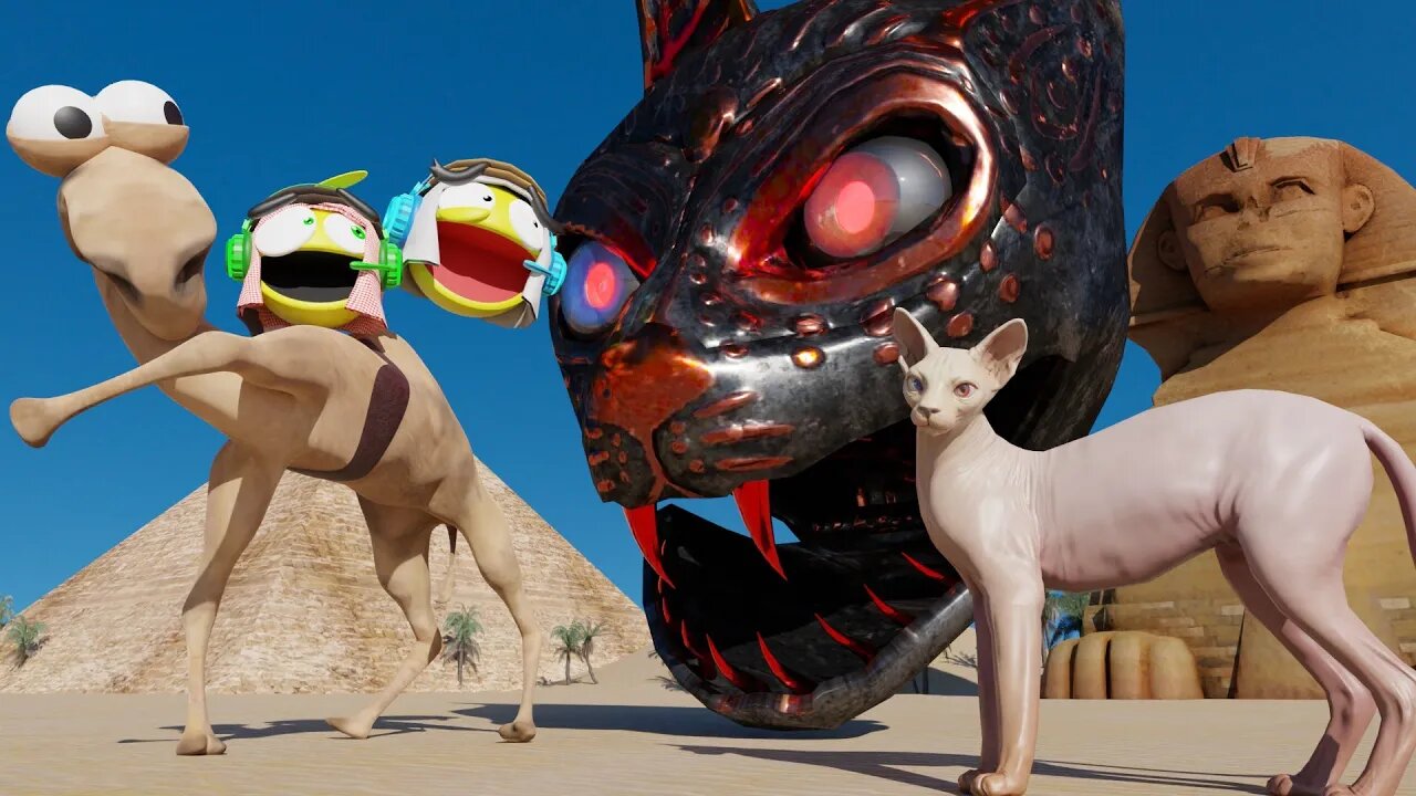 Pacman & Friends VS Sphynx Cat | Adventure in the desert | Part 1